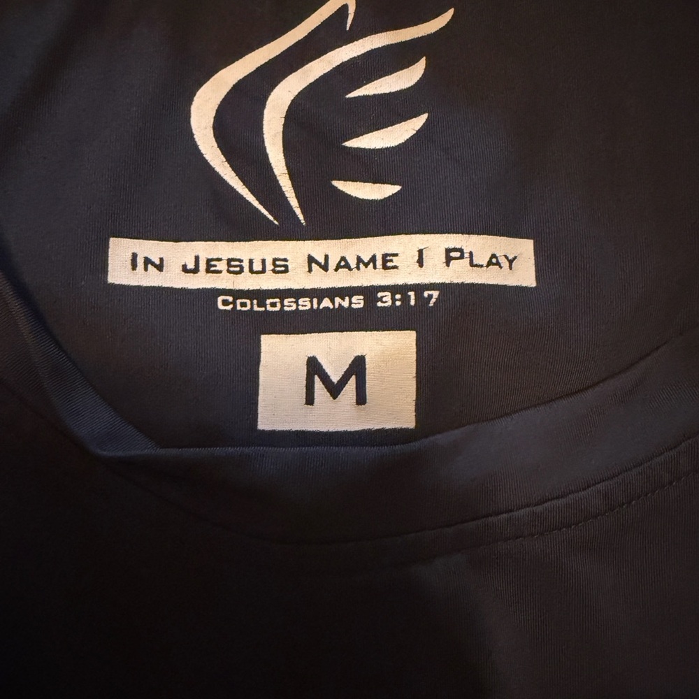 Active Faith “Blessed” Dry-Fit Shirt Black Medium - Picture 3 of 3